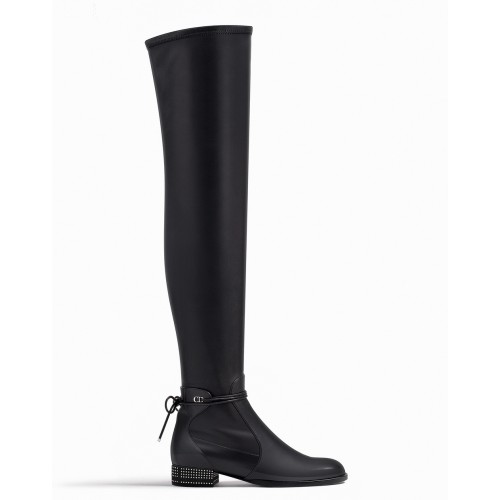 Christian Dior BLACK STRETCH CALFSKIN THIGH BOOT